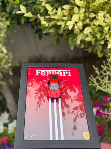 Red Ferrari Diecast Car Frame | Premium A4 Frame | Framery